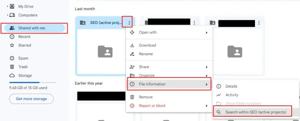 Finding files in Google Drive