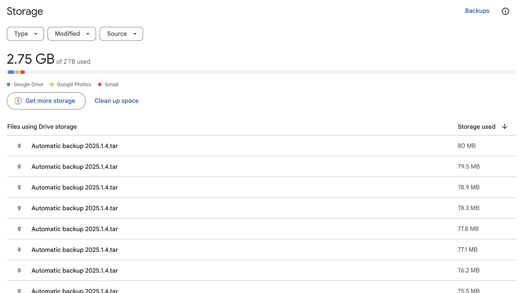 Google Drive Storage Large Files