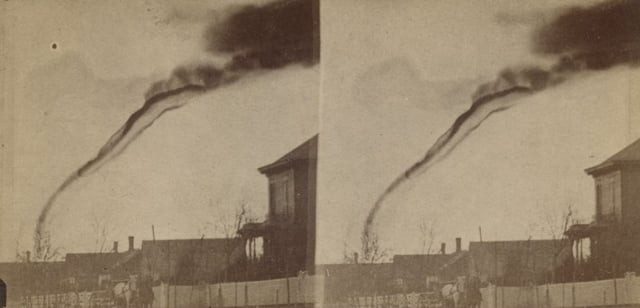 Earliest known tornado photograph, captured in Kansas in 1884 by A.A. Adams