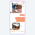 Phone screen showing a collection of photos sent in a Messenger chat