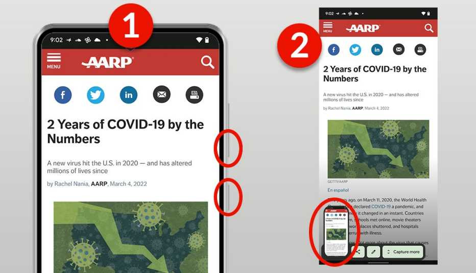 Guide on how to screenshot photos on Android phones using power and volume down buttons.