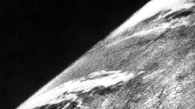 Earth from space, the first photograph taken from space by a V-2 rocket in 1946