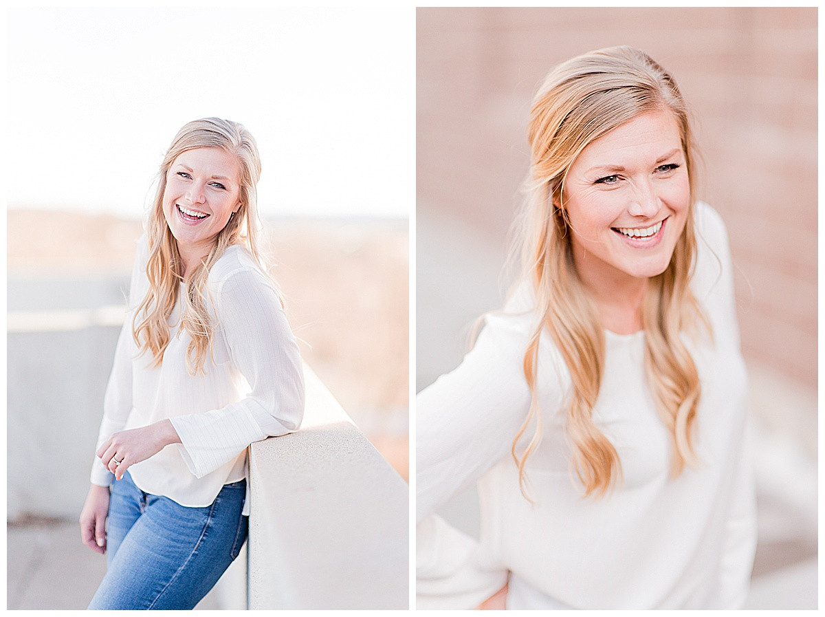 Examples of business headshots showcasing flattering poses to look thinner and more professional.