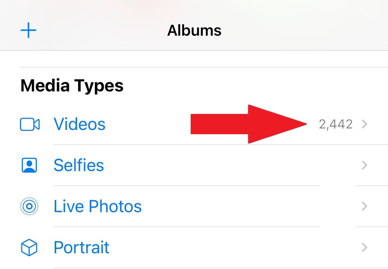 Total number of videos on the iPhone