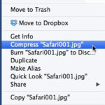 Compressing a photo on a desktop