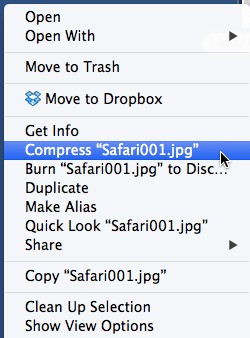 Compressing a photo on a desktop