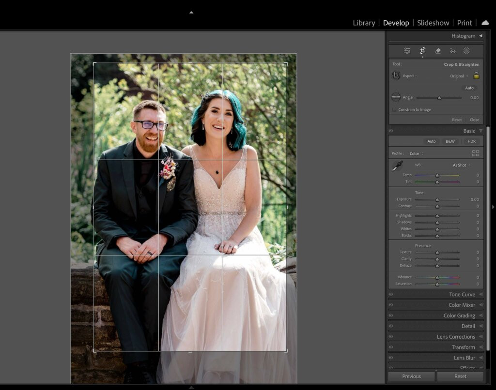 Cropping and straightening photos for improved composition in Lightroom