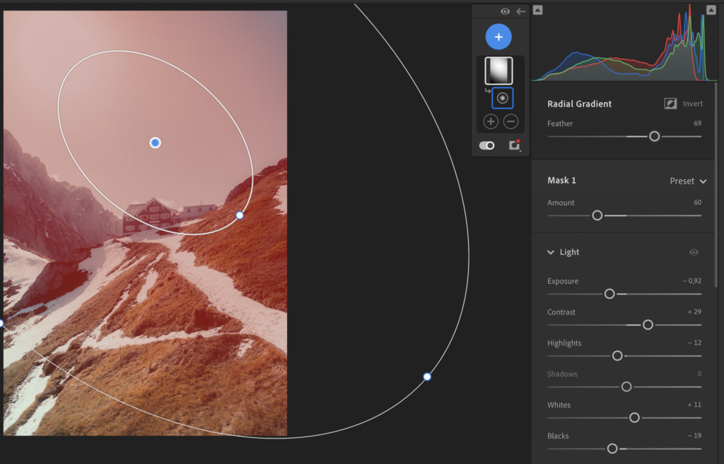 Applying a Radial Gradient Filter