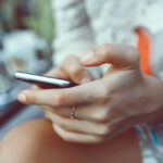 Woman holding a phone