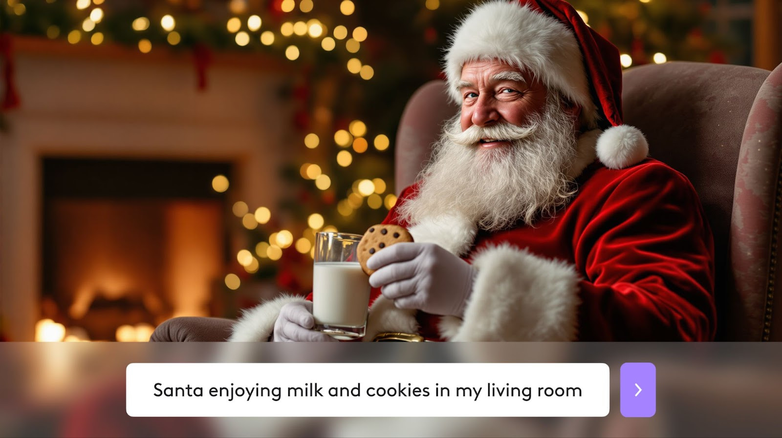 Santa added in photo with Text to image tool