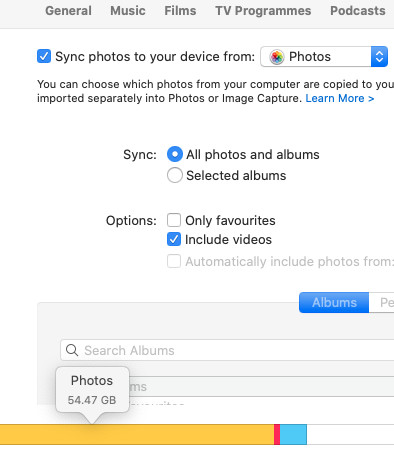 Screenshot showing iPad Photos library synced with Mac, demonstrating photo management on a computer.