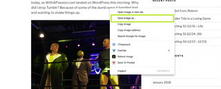 Right-click menu showing 'Save image as...' option on Chromebook