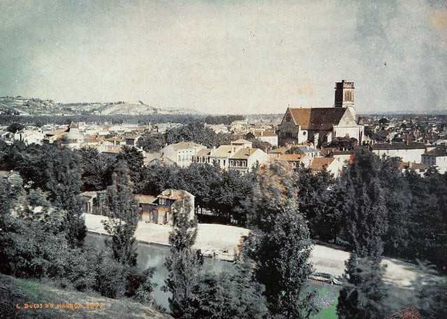 Landscape of Southern France, the first color landscape photograph taken in 1877