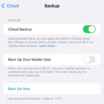 iCloud backup complete notification