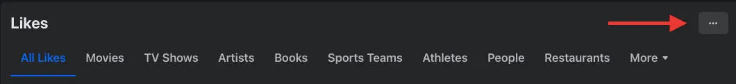 facebook likes menu