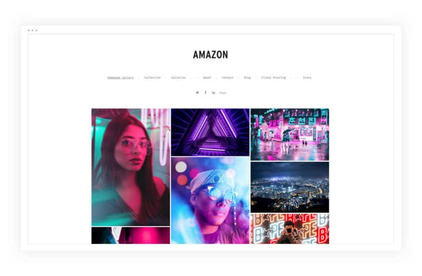 A photography website template on Amazon, illustrating the importance of an online portfolio for showcasing professional photography.