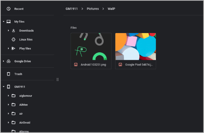 Sharing files from Android to ChromeOS with USB