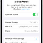 Enable Sync this iPhone for iCloud Photos in iOS settings to sync iPhone photos with iPad