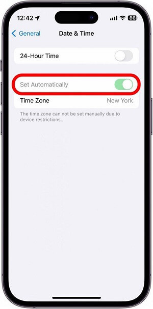 iPhone settings menu showing storage options