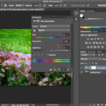 Adjusting color balance and clarity in Photoshop using adjustment layers and filter tools.