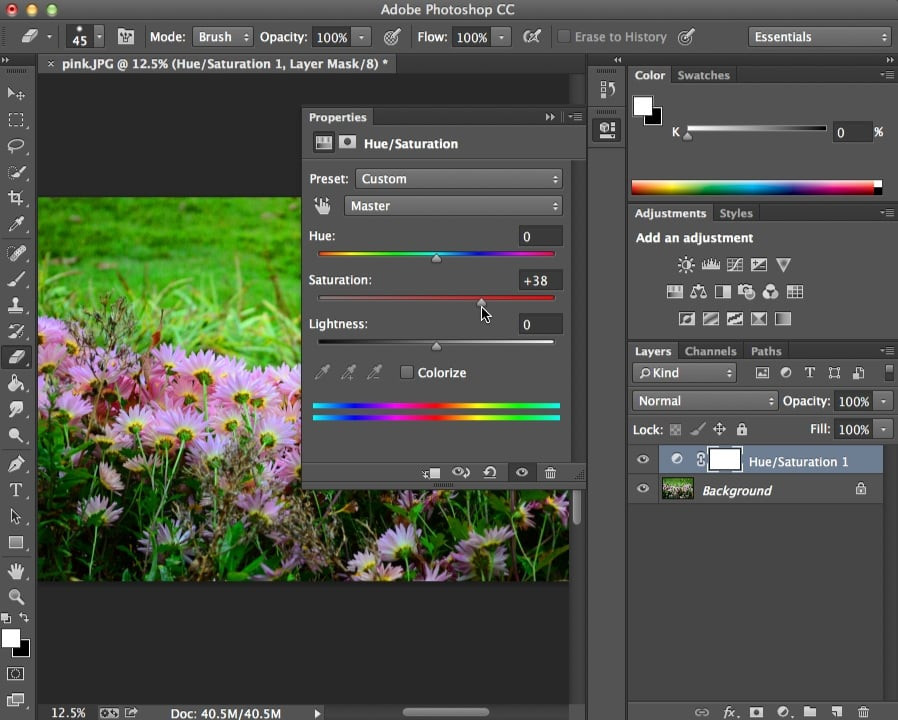 Adjusting color balance and clarity in Photoshop using adjustment layers and filter tools.