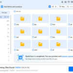 Recoverit scanning a hard drive for deleted files