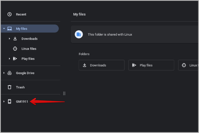 Android Phone files on Chromebook