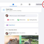 Facebook Home Page with Profile Name Highlighted
