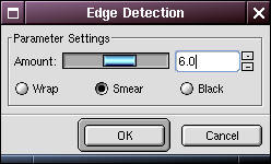 GIMP Edge Detect filter dialog box set to &quot;Edge&quot;