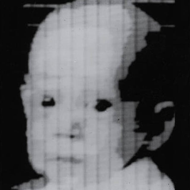 Russell Kirsch's son in the first digital photograph, a groundbreaking 176x176 pixel image from 1957