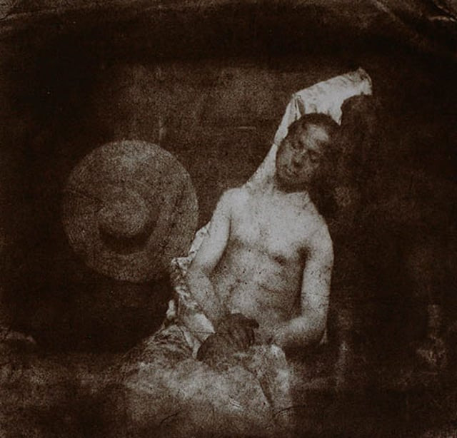 Hippolyte Bayard's self-portrait as a drowned man, the first known photographic hoax from 1840