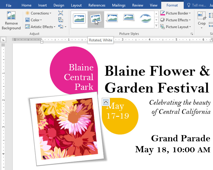 Picture Styles gallery in Word