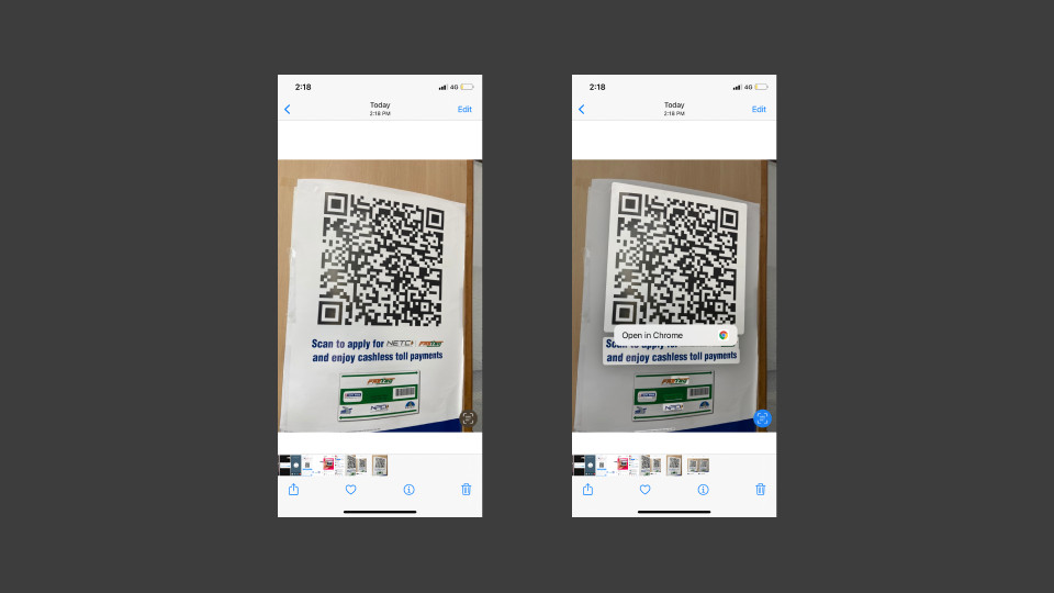 alt text demonstrating scanning a qr code