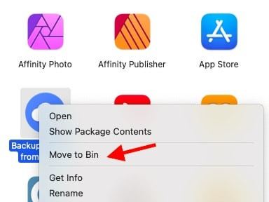 Moving Backup and Sync to Trash on Mac