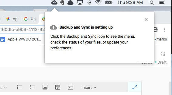 Start Backup to Save Photos to Google Photos