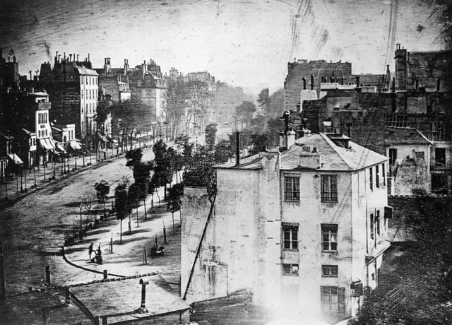 Boulevard du Temple photograph, featuring the first accidental capture of a human being, in 1838