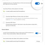 iCloud Photos settings in iCloud for Windows.