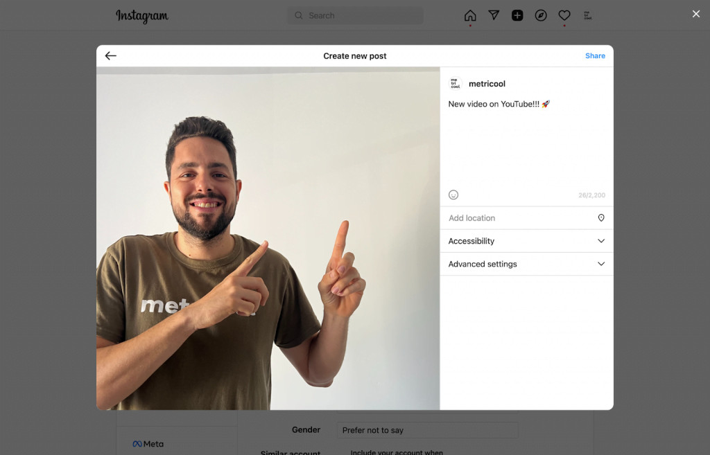 how to upload photos to instagram web