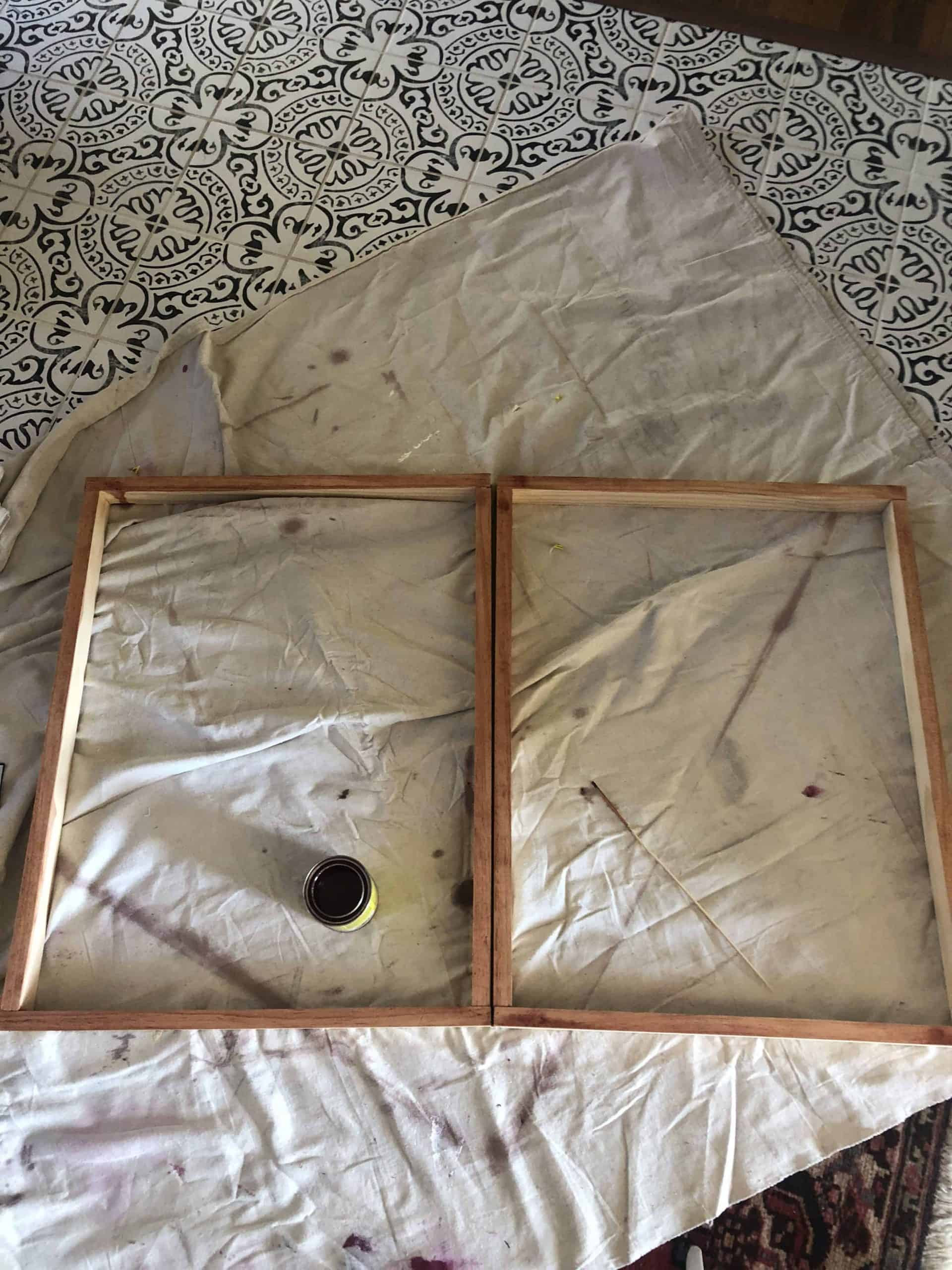 DIY wood photo frame in a room setting