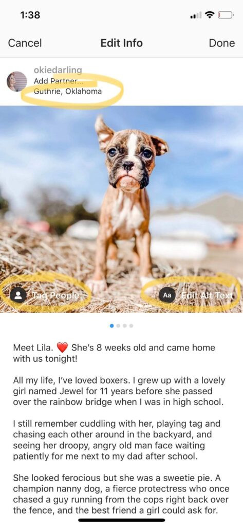 how to edit instagram photos - Edit your post info such as location, tags, alt text and caption. Click done when you