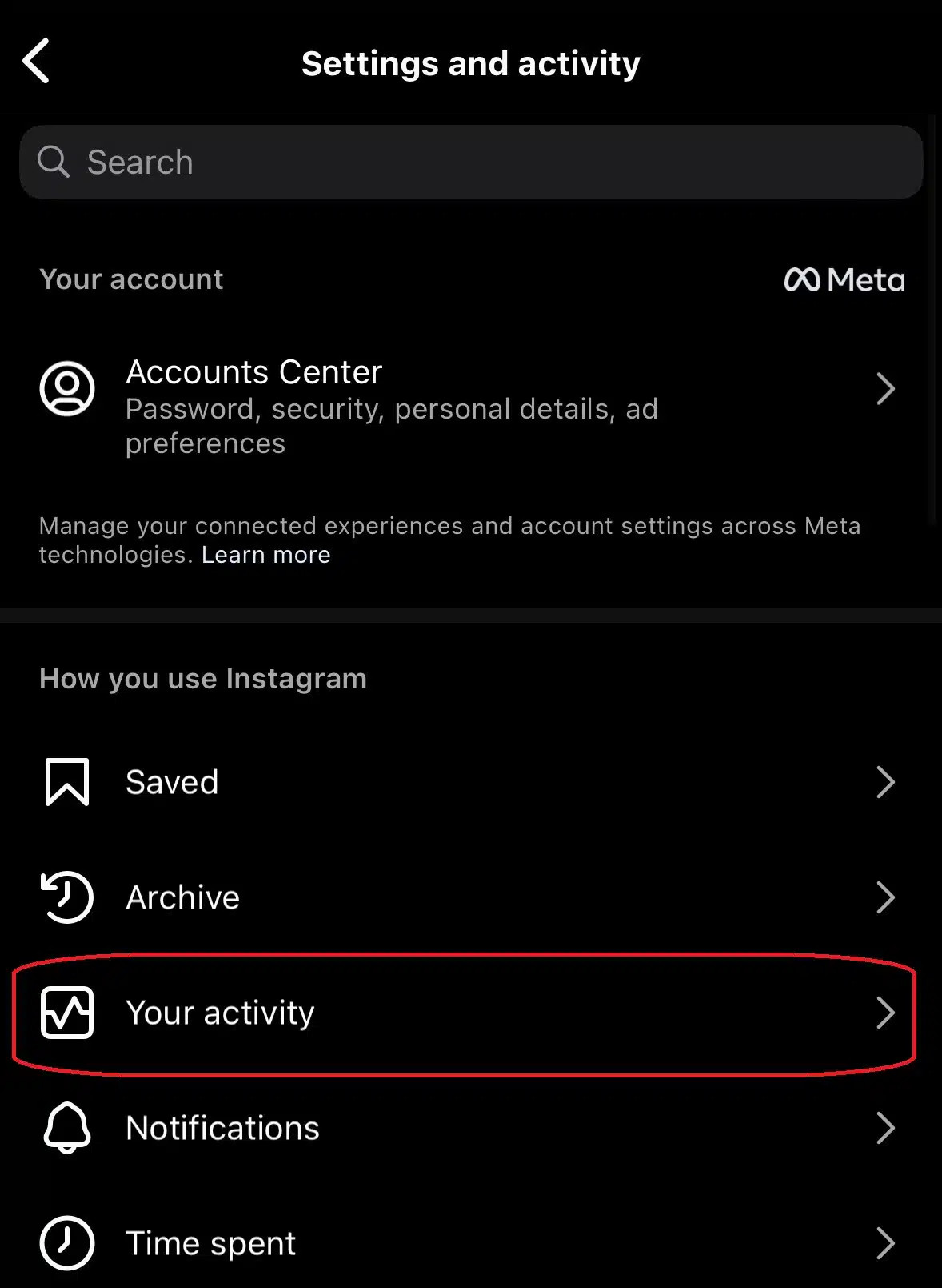 Instagram profile navigation to tagged photos