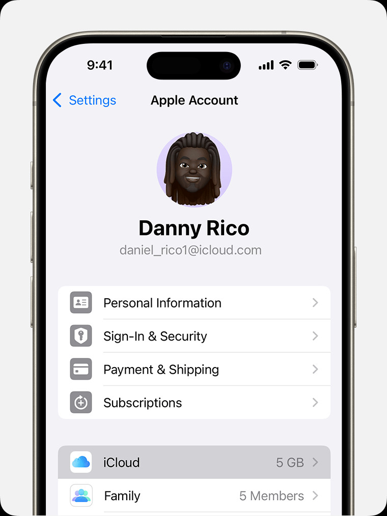 Access iCloud settings on iPhone to manage photo backups