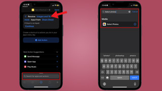 Adding &quot;Select Photos&quot; Actions in Shortcuts Workflow