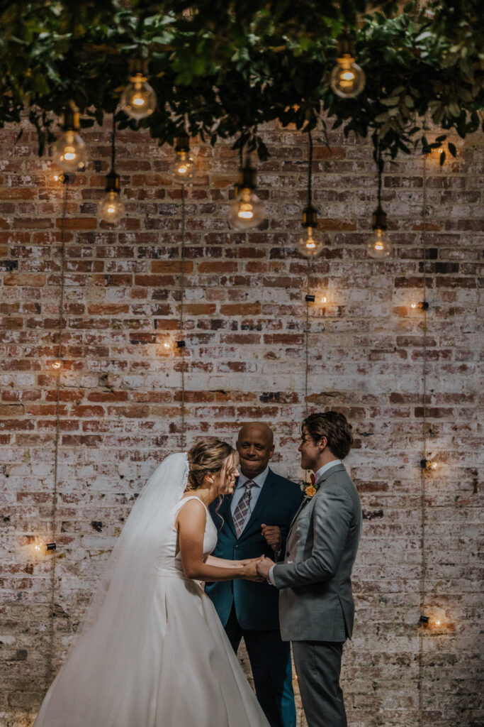 Bride and groom's first dance at their wedding reception in Wilmington NC