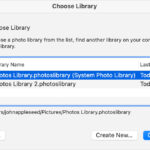 macOS Photos app Choose Library window