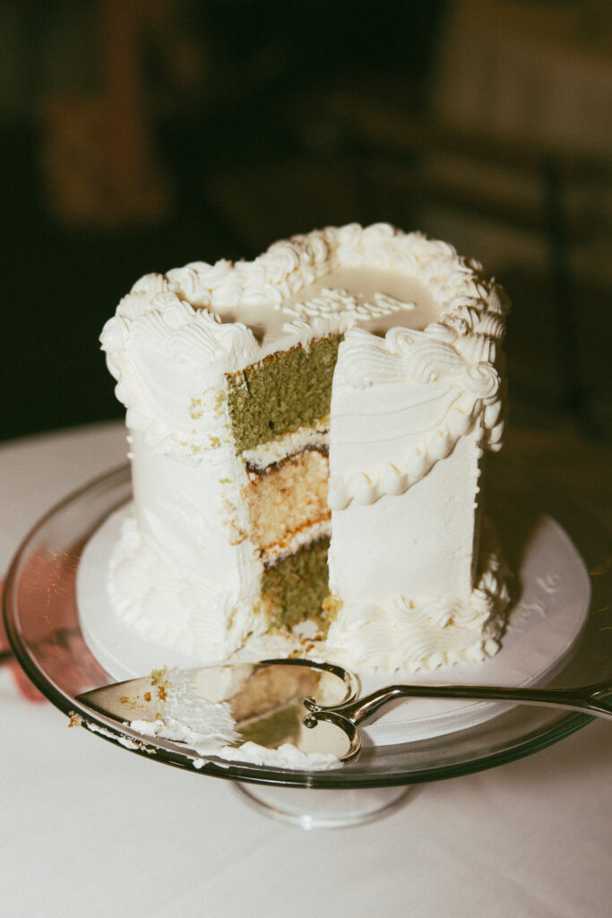 Heart shaped wedding cake