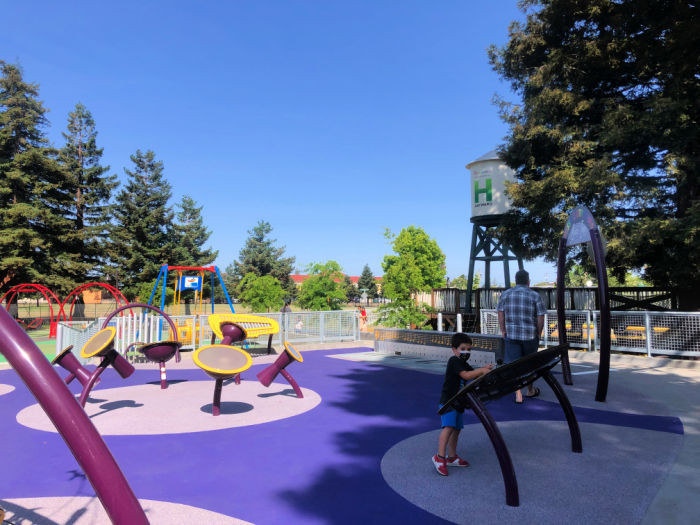 Hayward landmarks miniature play features at Mia's Dream Playground