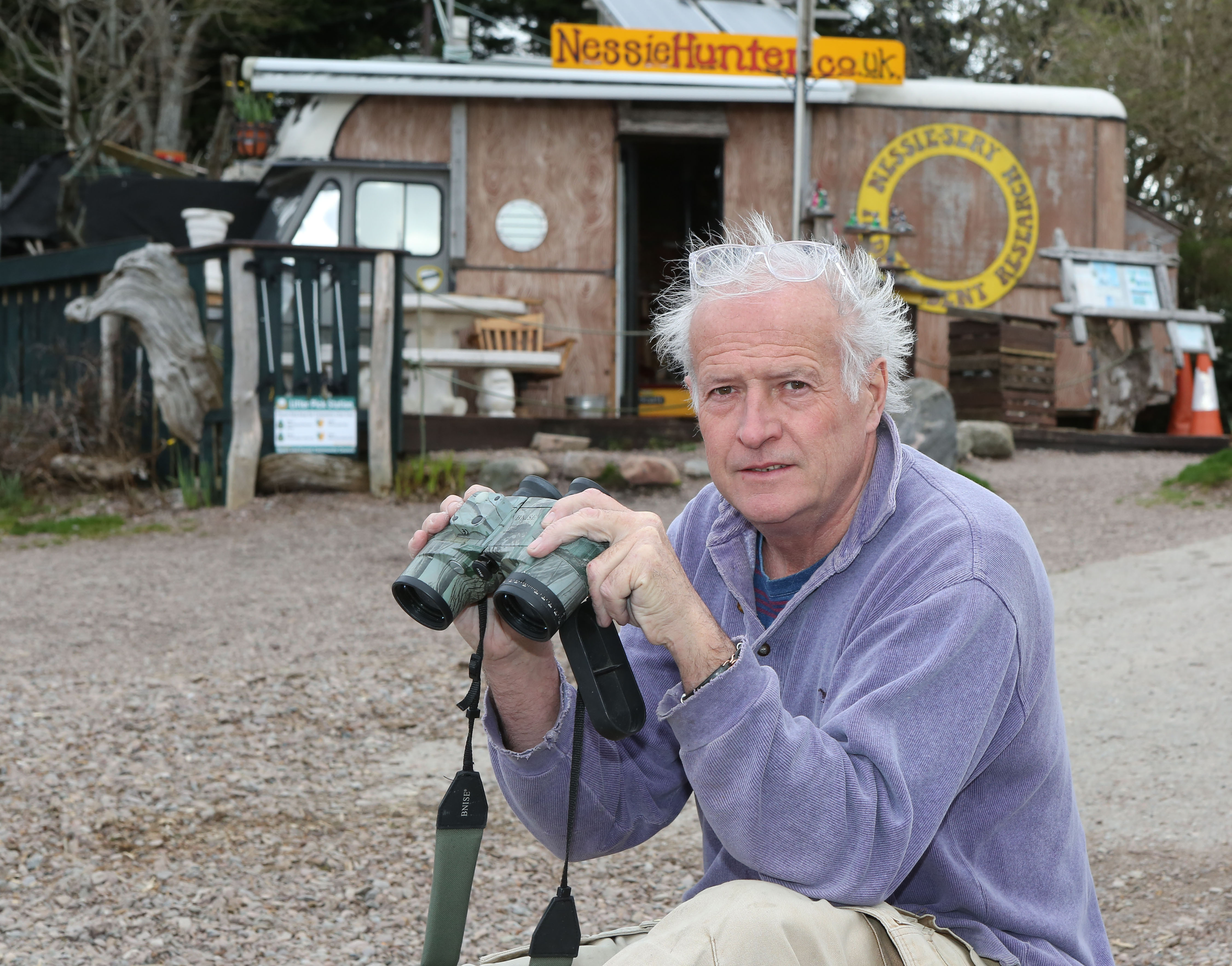 Veteran Nessie hunter Steve Feltham, pictured against the backdrop of Loch Ness, who has spent thirty years searching for the elusive monster and validates the clarity of the 2018 Nessie photo.