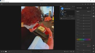 A screenshot of subject selection feature in Lightroom Mobile, demonstrating advanced photo editing capabilities.