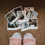 Polaroid photo with flowers